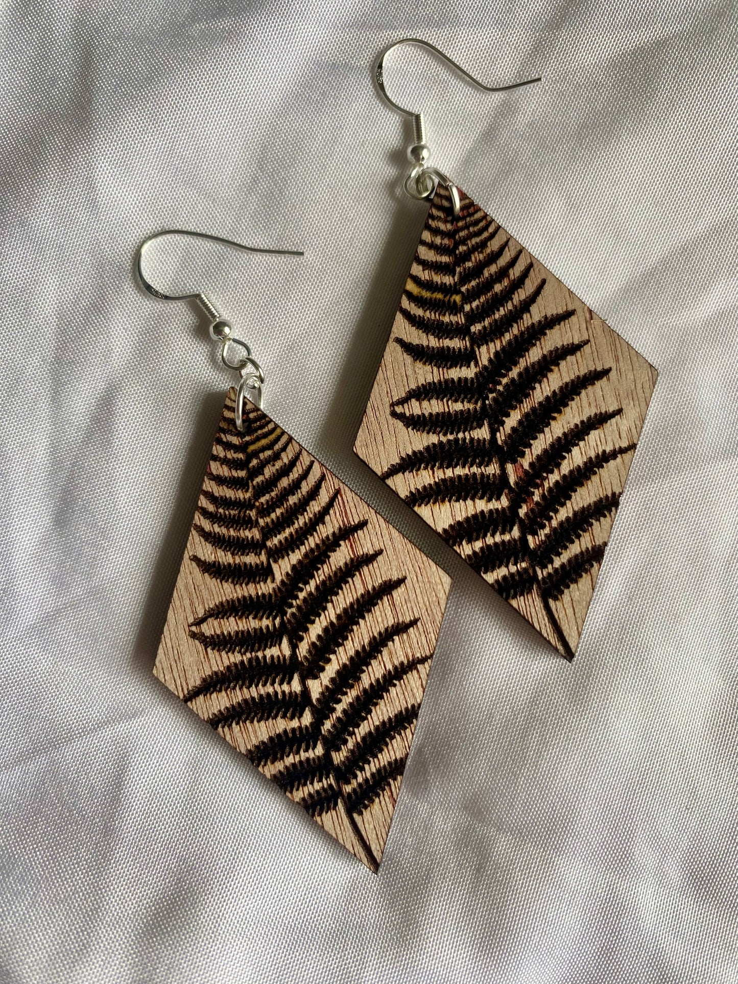 Diamond Palapalai wooden earrings