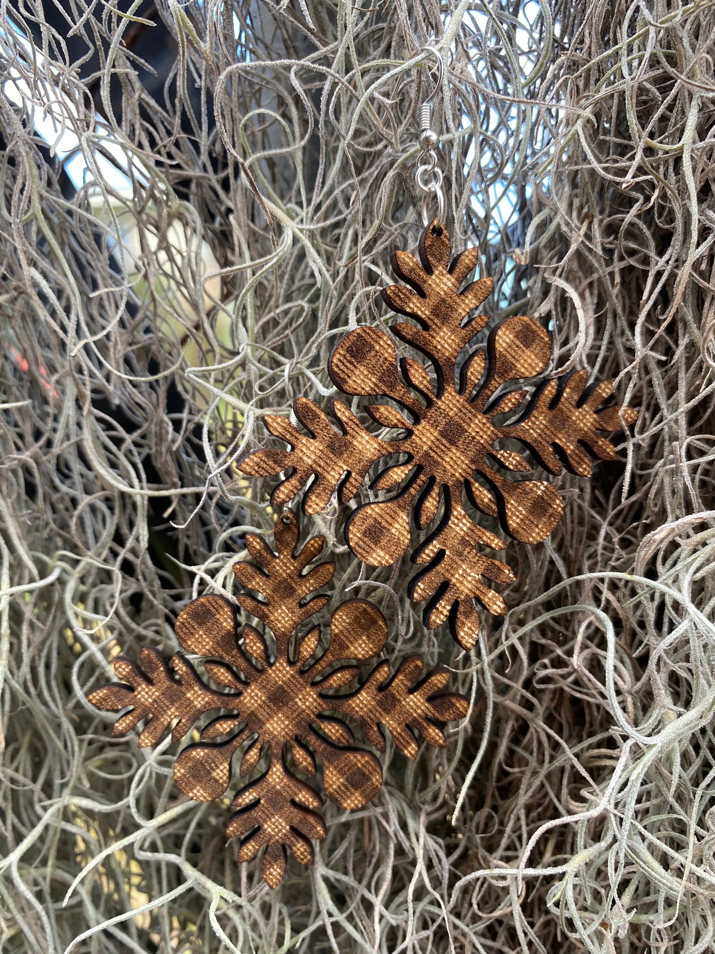 Wooden Ulu Palaka earrings