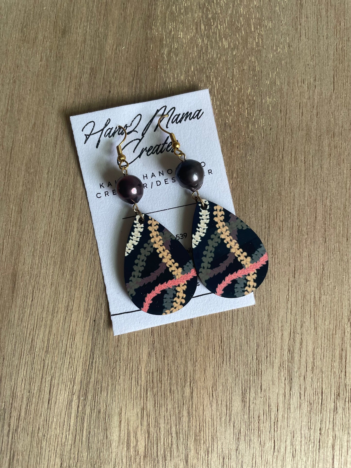Black drop Earrings