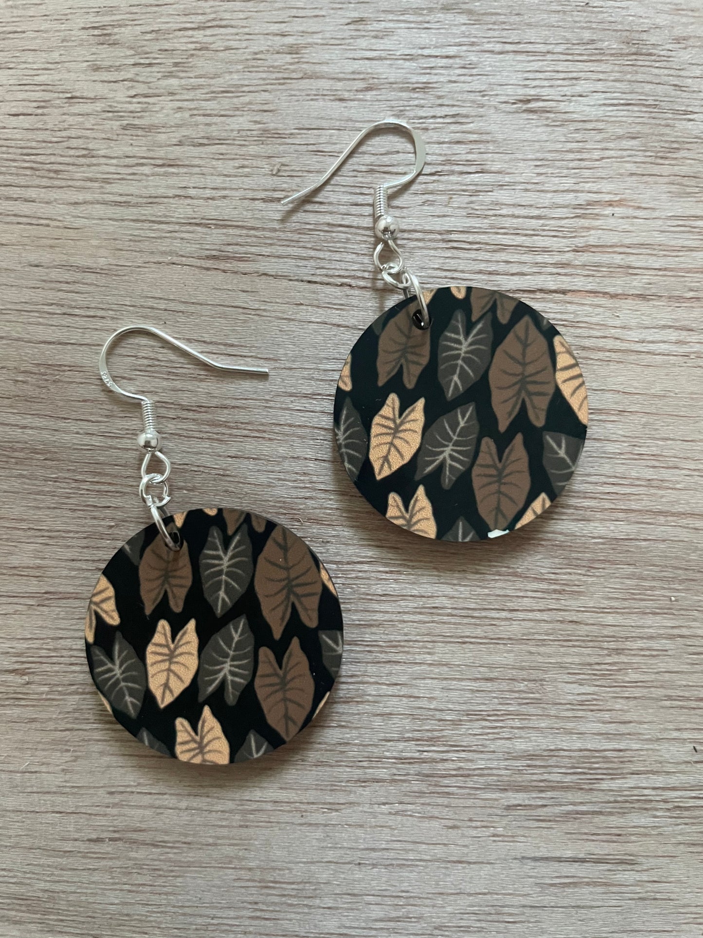 Black Round Kalo Earrings