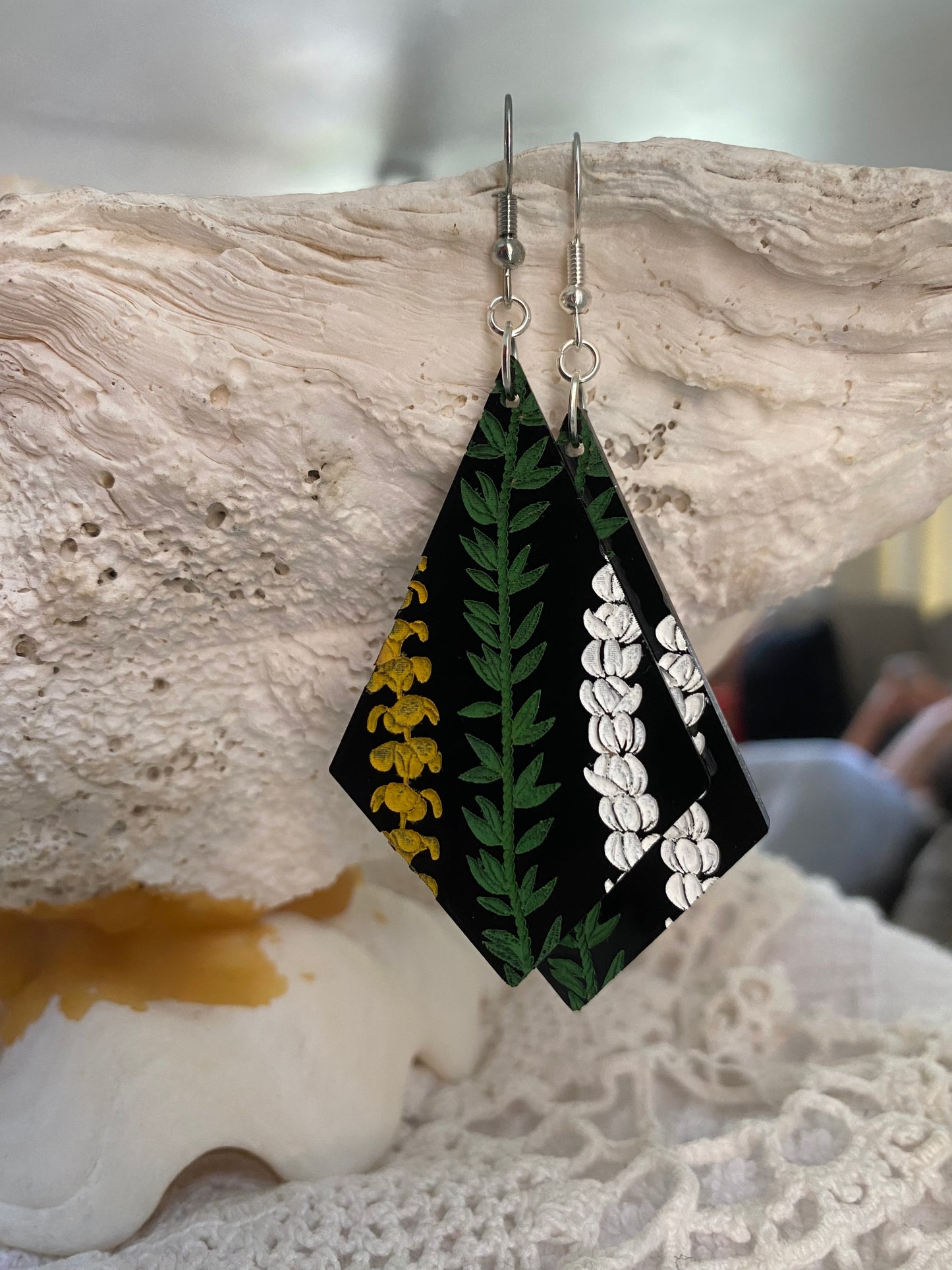 Long Diamond Lei Earrins