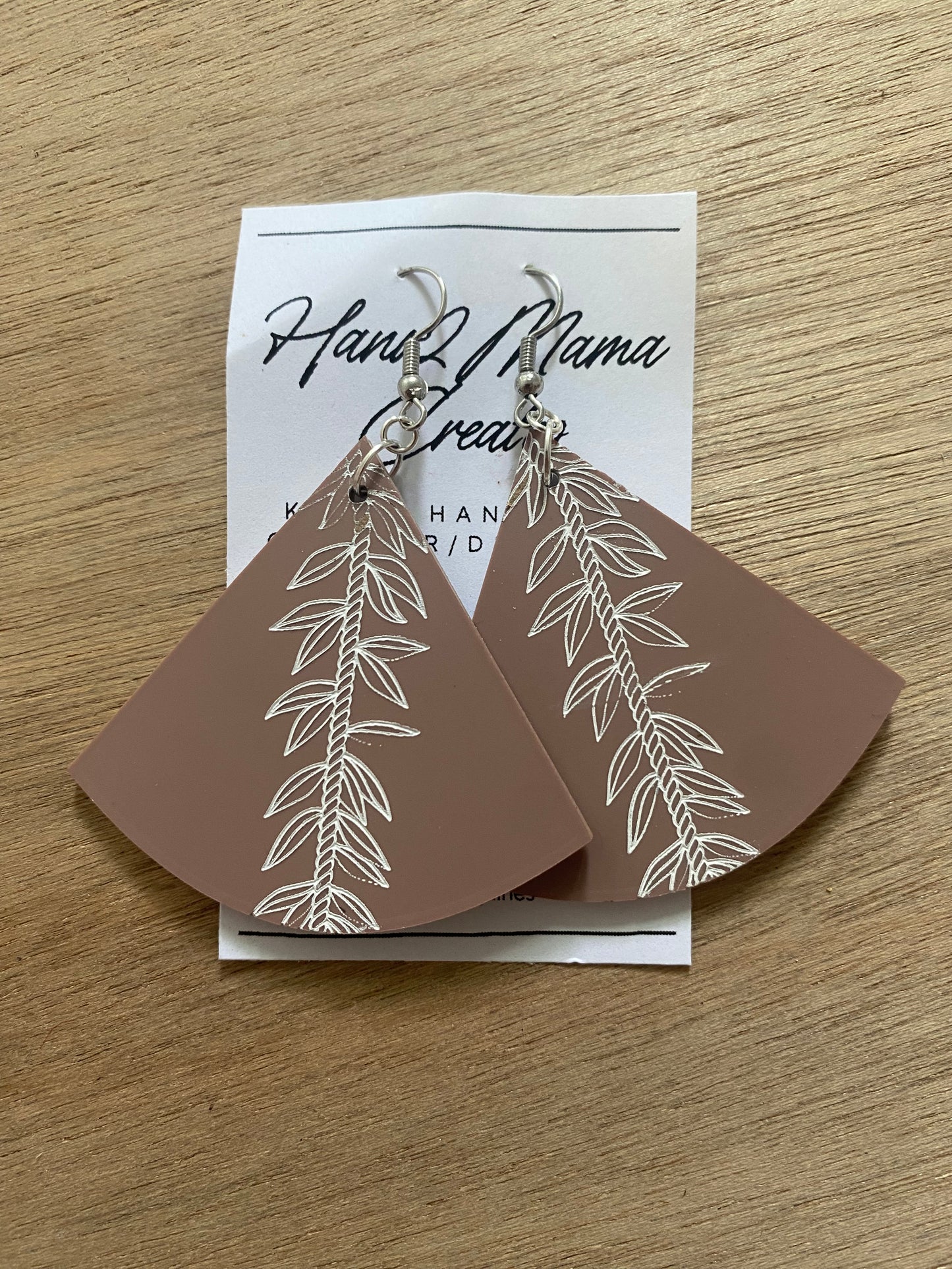 Matte Teupe T leaf Earrings