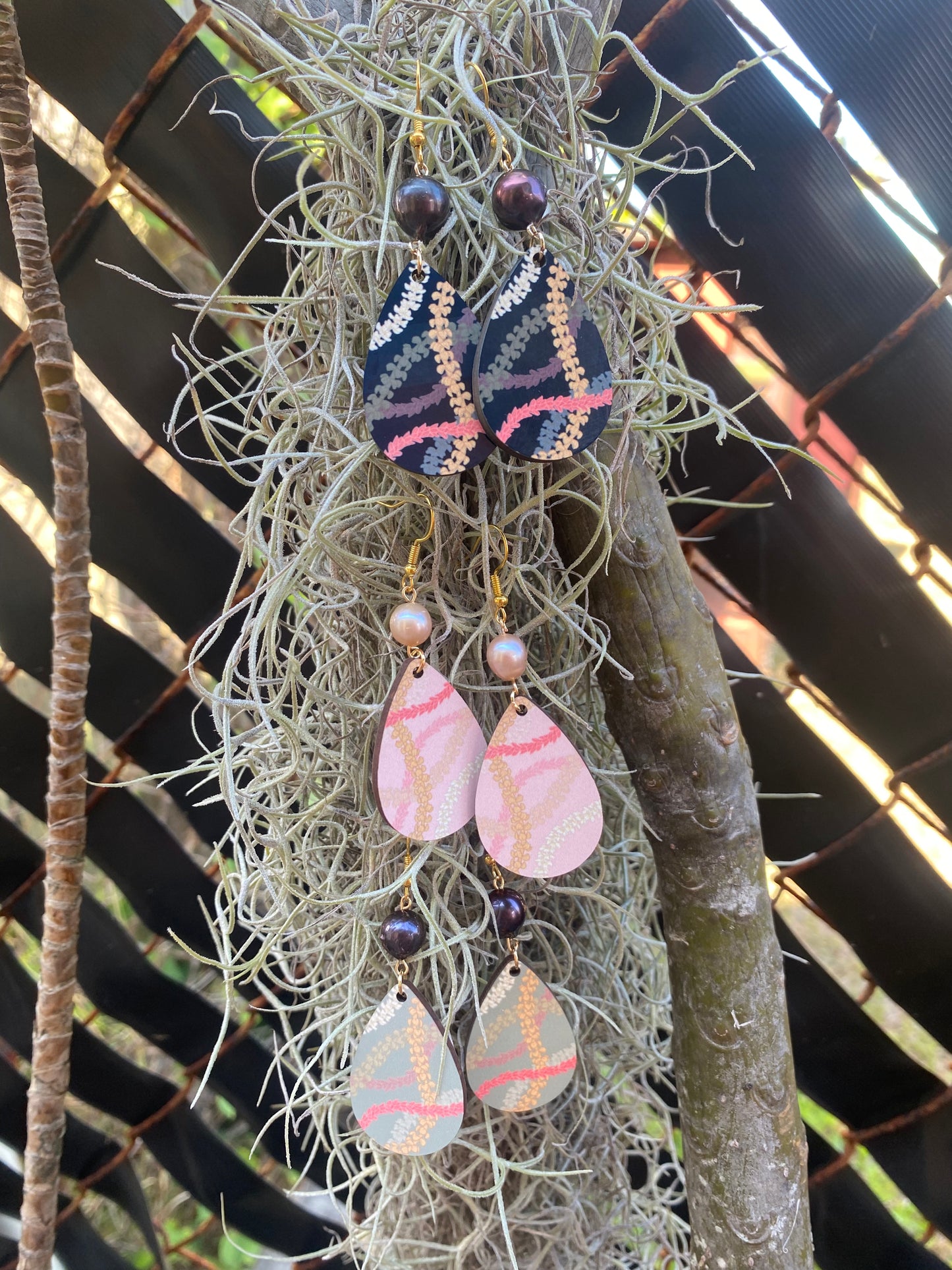 Black drop Earrings