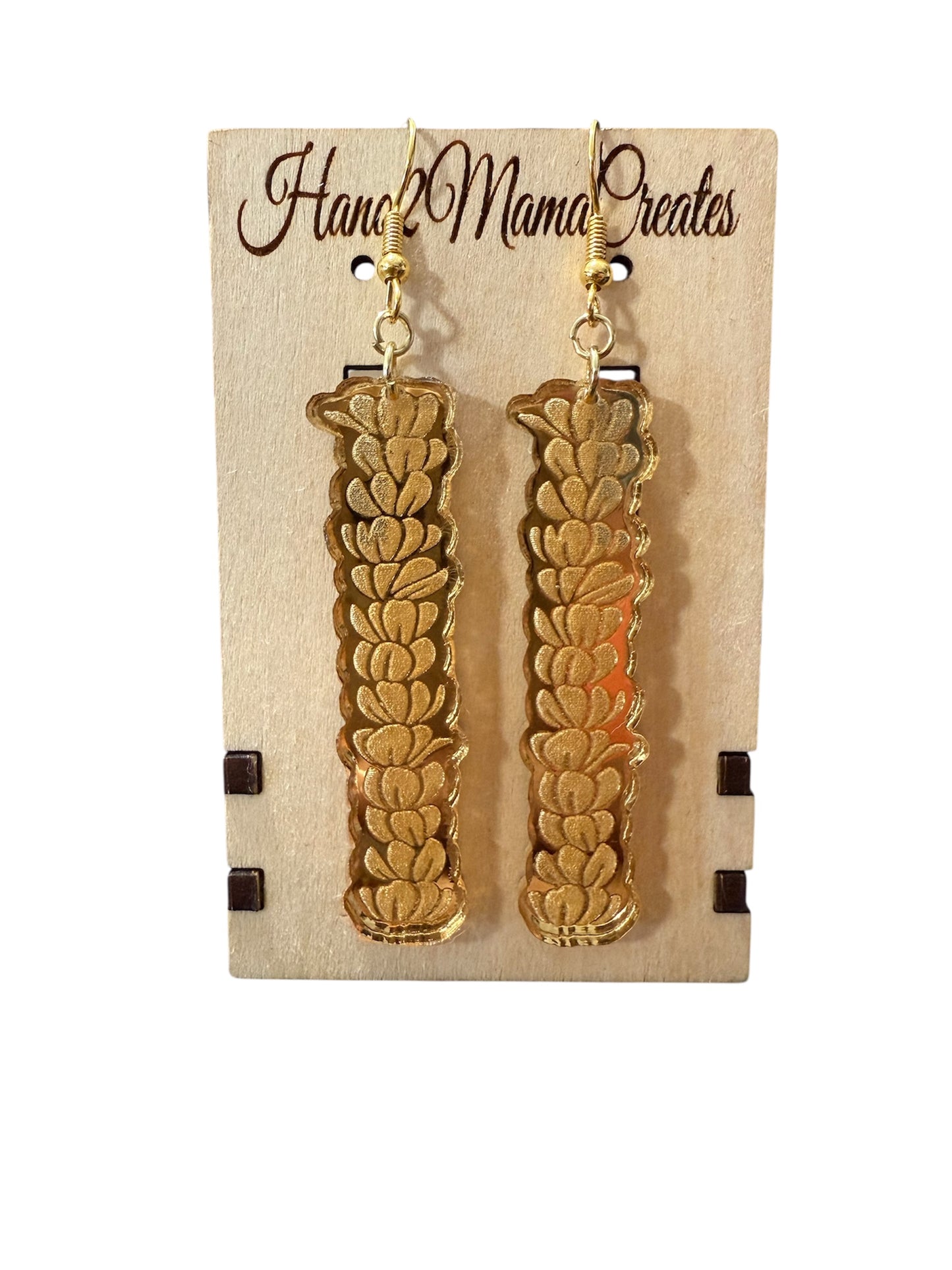 Gold Mirrored Lei Earrings