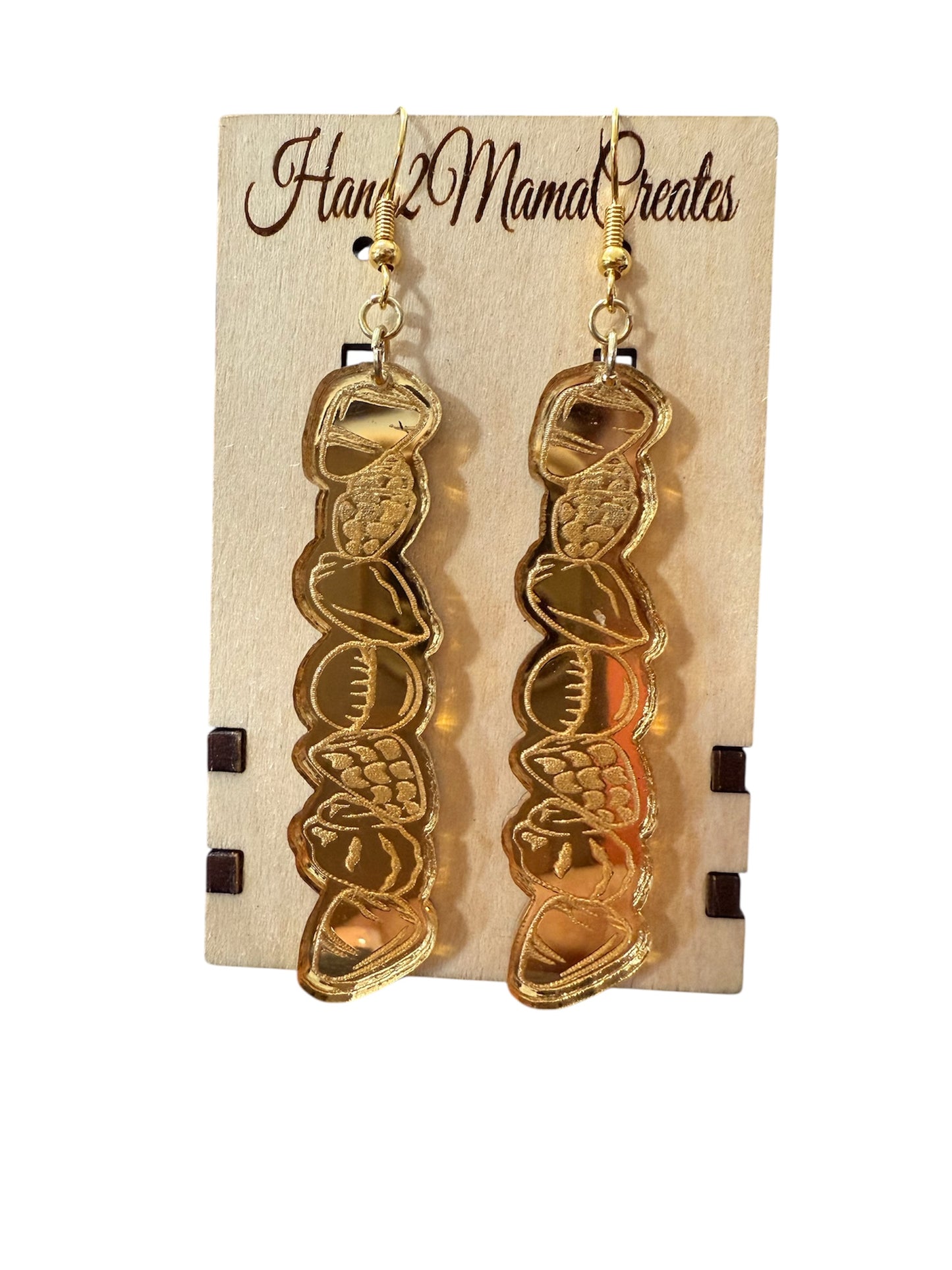 Gold Mirrored Lei Earrings