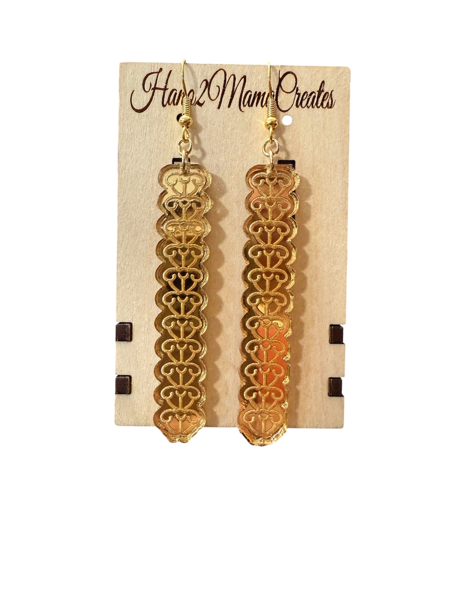 Gold Mirrored Lei Earrings