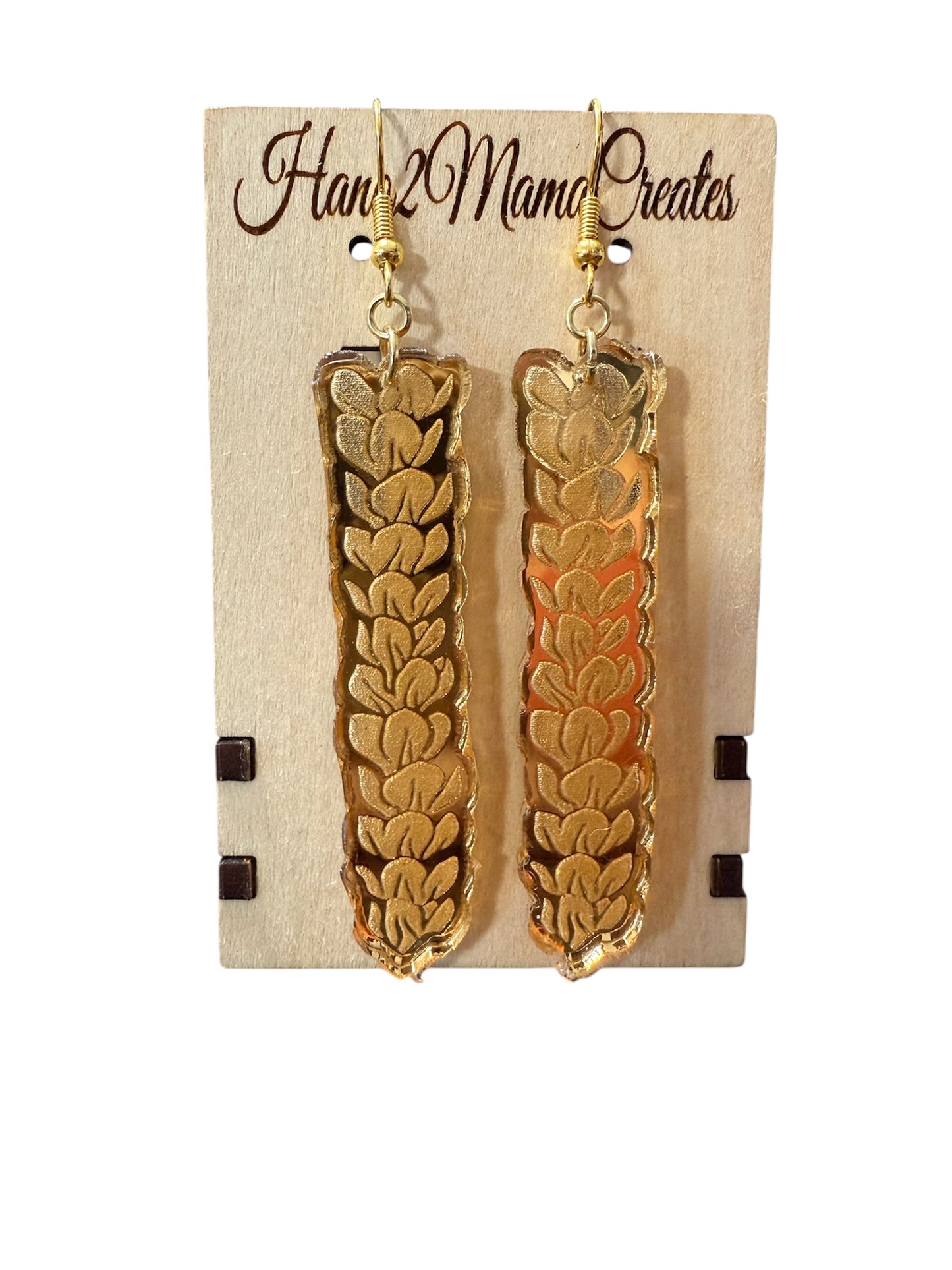 Gold Mirrored Lei Earrings
