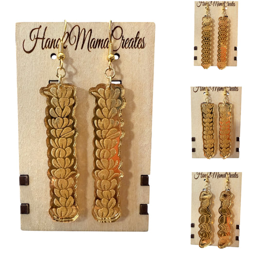 Gold Mirrored Lei Earrings